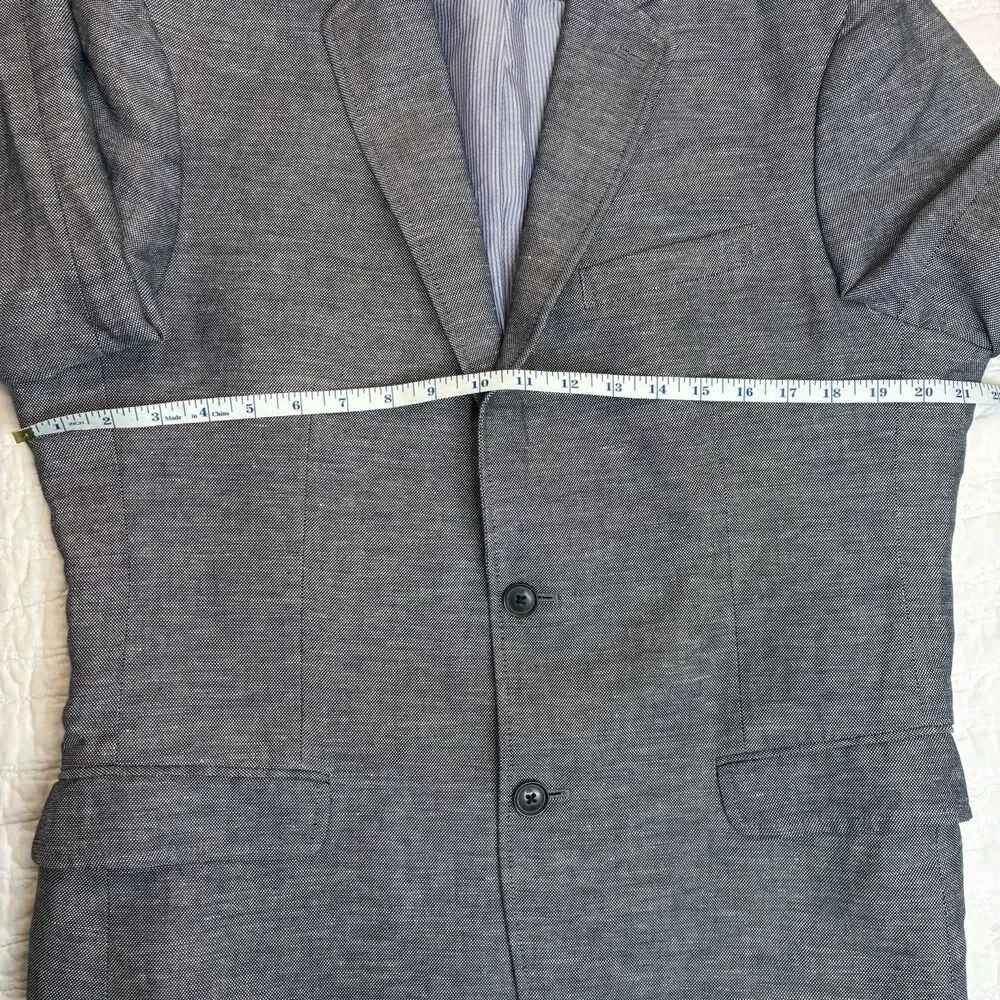 Banana Republic Linen cotton chambray sport coat Sz 42R slim fit tailored summer